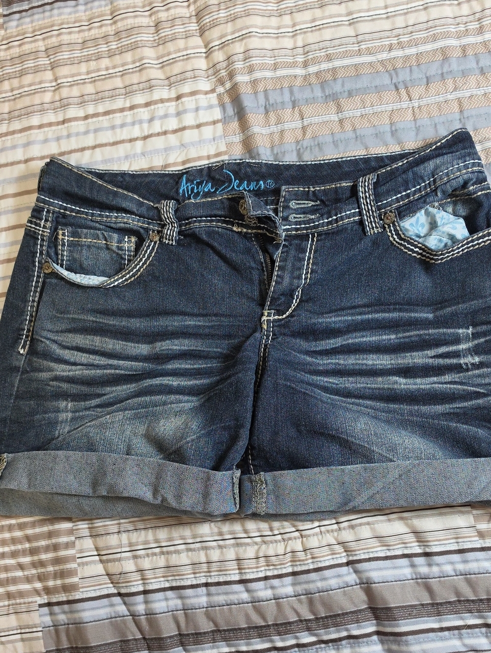 Women's Dark Blue Denim Shorts